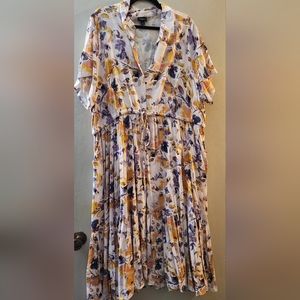 Torrid Midi Challis Button-Front Shirt Dress, Size 4